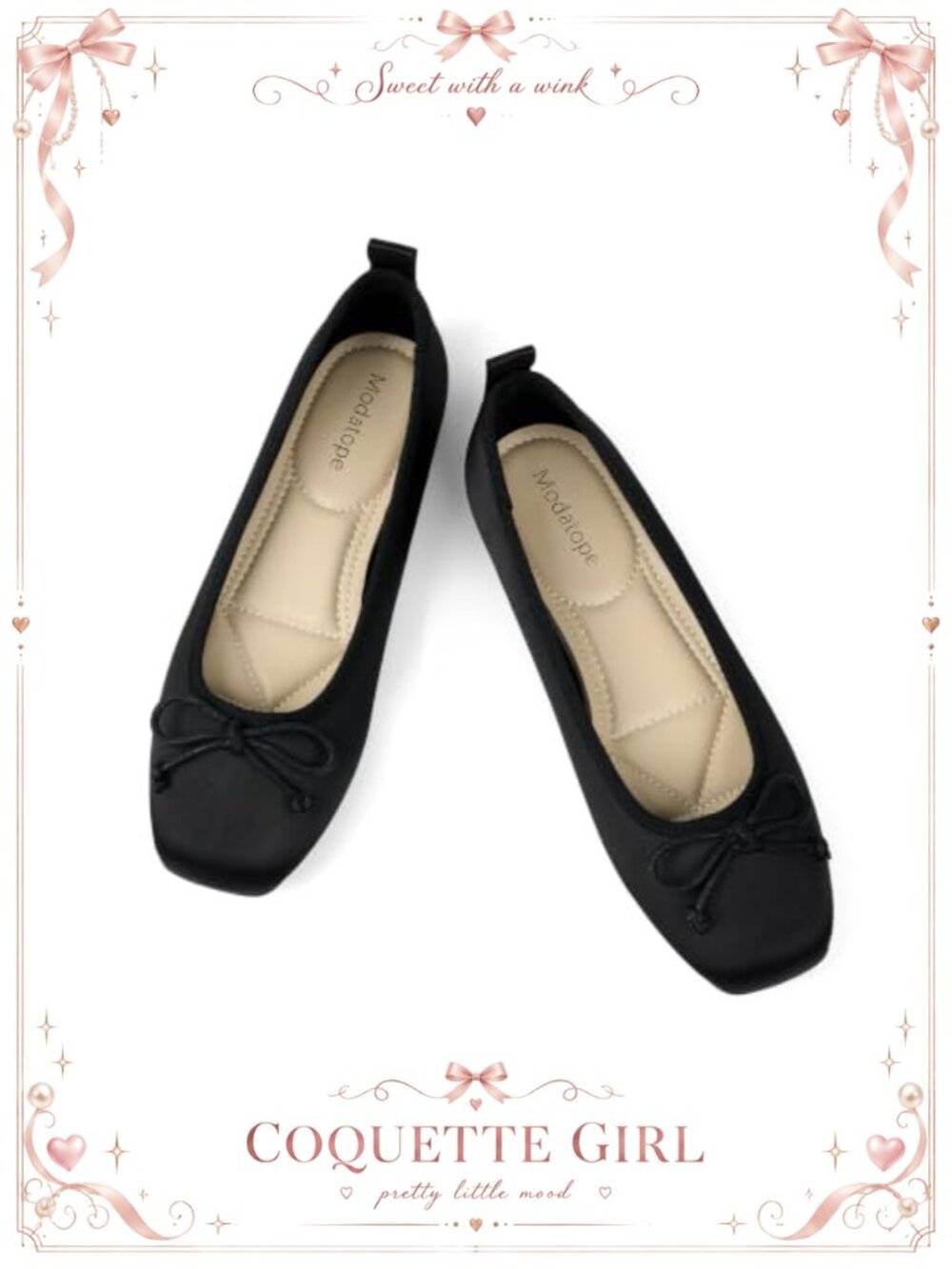 Ballet Flat Shoes Square Toe Slip On Comfort Dress Flats